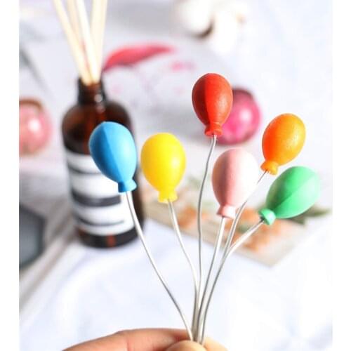 6 Pcs/Set Plastic Balloon Mini Dollhouse Balloons Bouquet Furniture Miniature Fairy Plant Pots Decor Wedding Party Decor