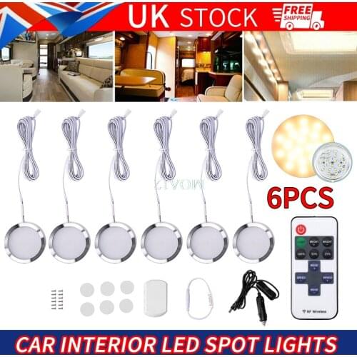 6x Interior LED Spot Lights For RV Camper Van Caravan Motorhome light 12V