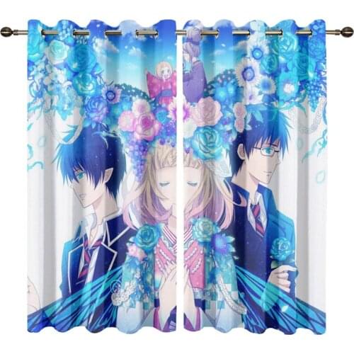 Ao no Exorcist Printed Window Curtains for Living Room Bedroom Custom Window Treatment Room Darkening Drapes kitchen Curtain