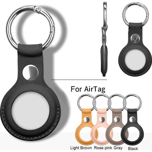 Mptionx AirTag Case Cover Basic Leather with Key Ring Designed for AirTag Case Accessories (2021)