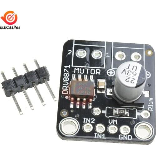 DRV8871 H-Bridge Brushed DC Motor Driver Breakout Board PWM Control 3.6A Max Internal Current Sense 6.5V To 45V For Arduino