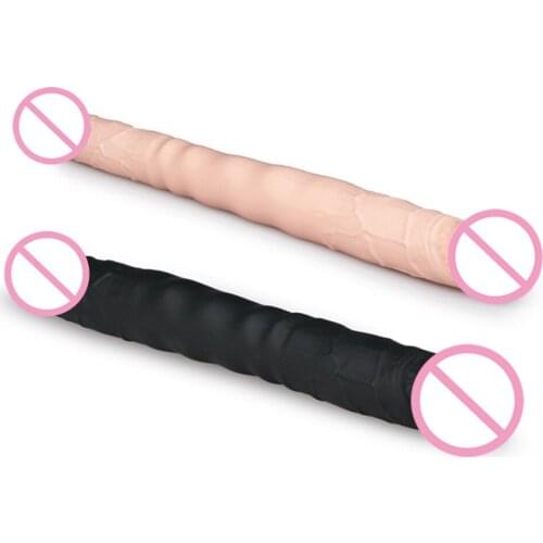 Double-headed Realistic Dildo Liquid Silicone Penis Double-layer Female Manual Masturbation Female Lesbian Sex Toys for Women