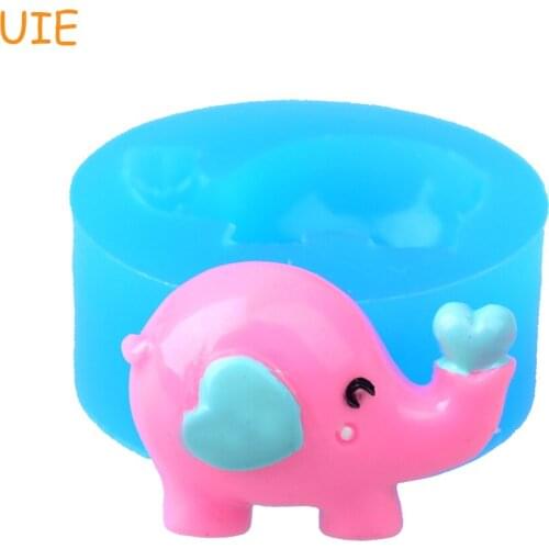 DYL394U 24.2mm Kawaii Elephant Silicone Mold - Animal Mold Food Grade, Fondant, Sugarcraft, Decorative, Jewelry, Resin, Icing