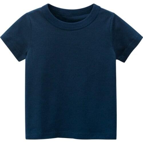 Boys Girls Short Sleeve T-shirts Clothes Kids Cotton Summer Tops T-shirts Clothing Boys Girls Candy Solid Tees Tops 1-9Y