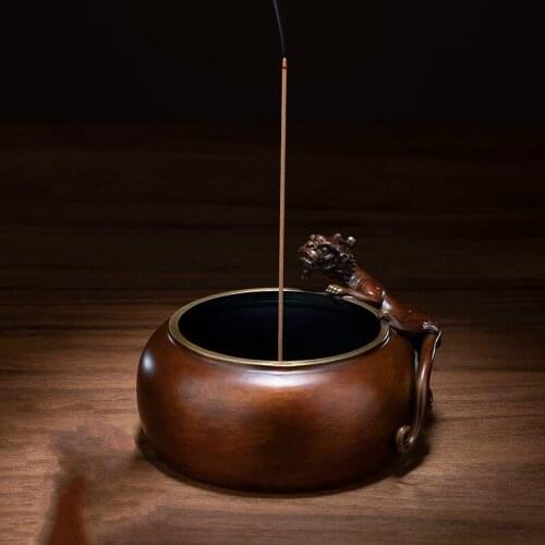 All Copper Ornaments "Lion Incense Burner" All Copper Incense Burner Home Crafts Decorations incense holder incense burner