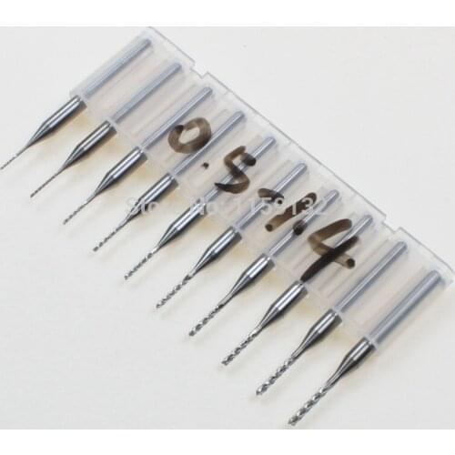 10 x 3.175mm Carbide End Mill Engraving Bits 0.5-1.4mm Cutting Edge PCB CNC