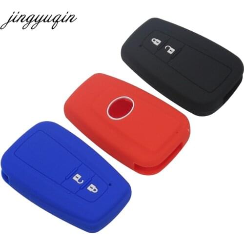 Jingyuqin Skin Silicone Car Key fob Cover Protect for Toyota CHR C-HR 2017 Prius 2BTN Remote keyless Case Holder accessories