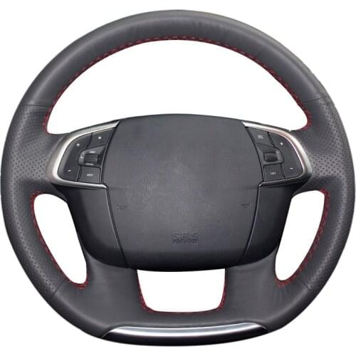Microfiber leather wheel steering cover for Citroen C4 C4L 2011-2015 DS4 Tampa do volante do carro braid on the steering wheel