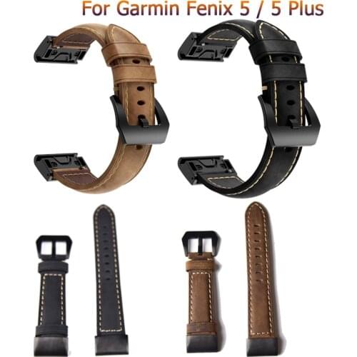 Leather wrist Watch Strap Easy fit quick Link Bracelet Belt 22MM For Garmin Fenix 5/ 5 Plus fashion Smart Watch bands wristbands