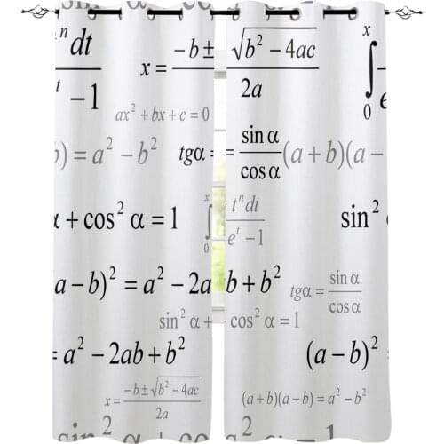 Mathematical Formula Window Curtains Home Decor Bedroom Kitchen Items Curtain Panel Curtains for Living Room