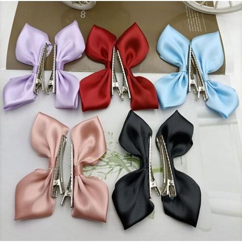 2pcs Cute Korean Hair Bows for Girls Standing Side Hairpin Bowknot Hair Clips Kids Hair Grips Children Headwear Hair Accessoires