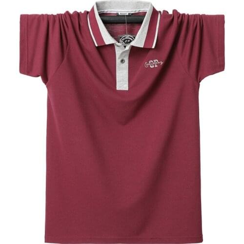 Plus Size 5XL 6XL Lapel POLO Shirt Men short-sleeved Shirt Plus Size Cotton Oversized Big Tee For Male