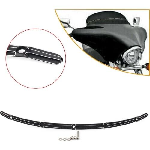 1Pcs Black Motorcycle Fairing Windshield Trim Metal For Harley Electra Glide Classic/ Limited 2014 2015 2016 2017 2018 2019 2020