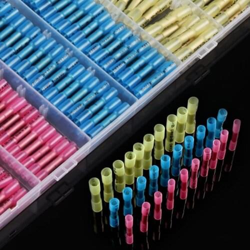 200Pcs Assorted Crimp Terminals Electrical Heat Shrink Wire Connectors Red Blue Yellow