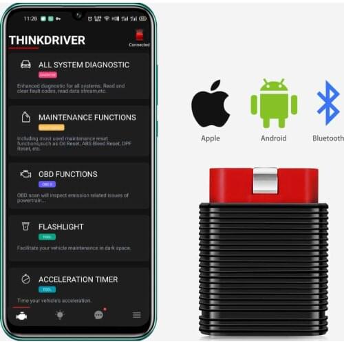Original THINKCAR 2 ThinkDriver Bluetooth Full System OBD2 Scanner for iOS Android