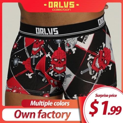ORLVS Underwear Men Boxers Breathable Male Panties Cueca Tanga Comfortable Underpants Boxers Shorts calzoncillo Men Shorts