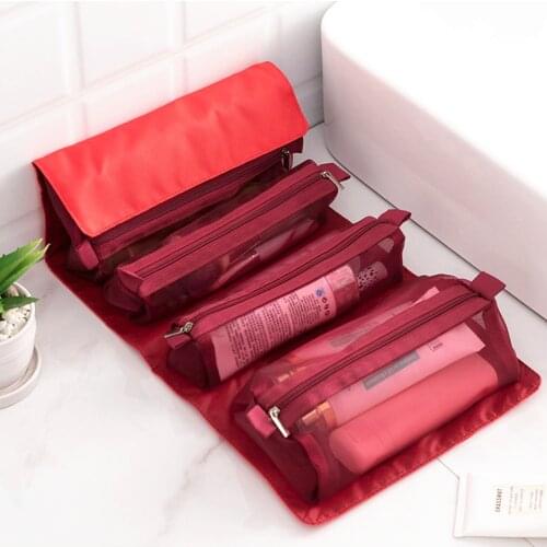 Hanging Toiletry Bags Compact Travel Bag for Men/Women Foldable Bag with 4 Compartments Waterproof Travel Bathroom Bag