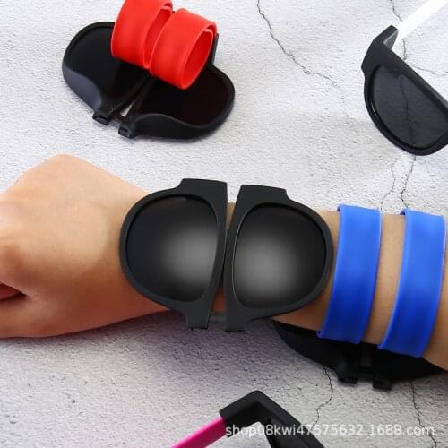 Polarized Slappable Bracelet Men Sunglasses Slap Folding Sun Glasses For Women Wristband Outdoor Sunglass Driving