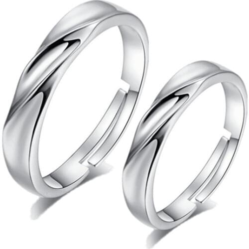 925 Sterling Silver Simple Twisted Wave Couple Ring For Women Men Valentines Day present Jewelry Dropshipping S-R18
