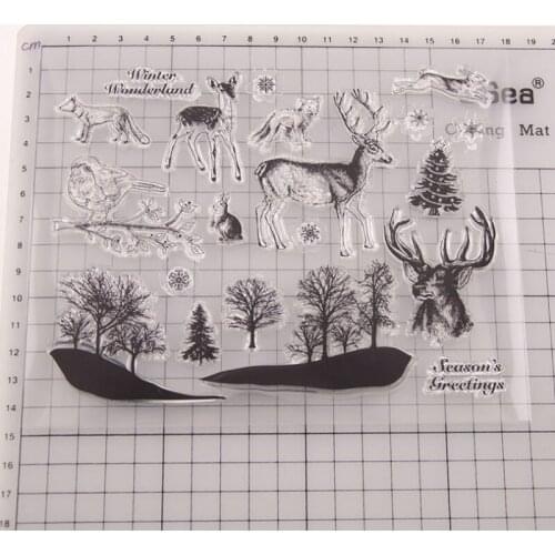Forest Animals Transparent Clear Silicone Stamp Seal DIY Scrapbook Rubber Stencil Embossing Diary Decor Office School Supplies