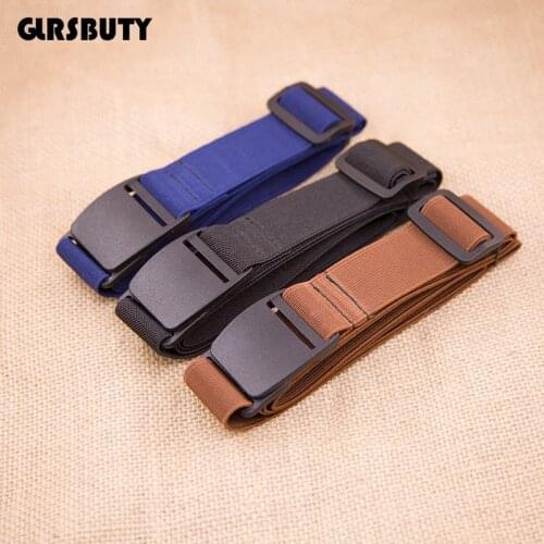 Women Elastic Belt Men No Show Flat Buckle Waist Belt Adjustable Stretch Belt Free Allergic Waistband for Shirt Jean Pants Dress