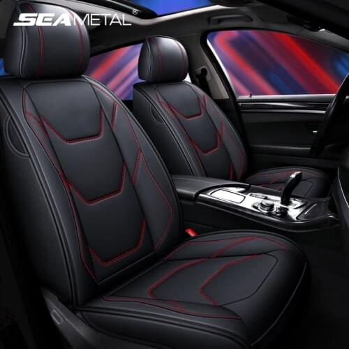 Luxury PU Leather Car Seat Covers Universal Vehicle Seat Cushion Front/Rear Full-Surrounded Protection Cover for SUV Van Truck