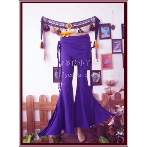 Tribal Fusion Belly Dance Pants Lycra Cotton Flare With Skirt AC88 97