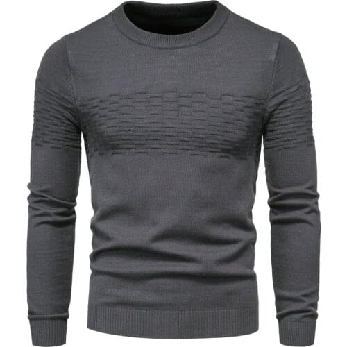 Sweater Men Casual Long Sleeve Autumn Winter Solid Color Sweaters