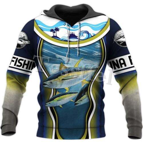 Tessffel 3D Printed Beautiful TUNA Fishing Animal New Fashion Mens Sweatshirt Harajuku Funny Fish Zip Hoodies Pullover Style-11