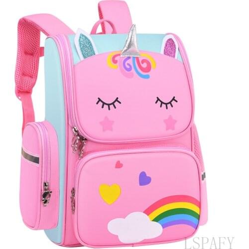 Unicorn School Bags For Primary Girls Waterproof School Backpacks Kids Orthopaedics Backpack Children Schoolbags Mochila
