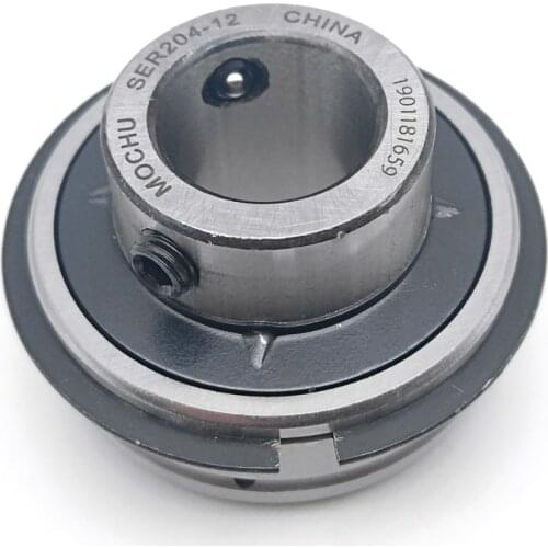 1pcs MOCHU SER204 SER204-12 20X47X31 3/4 19.05X47X31 Chrome Steel Bearing Insert With Setscrew Locking SER2 Setscrew locking