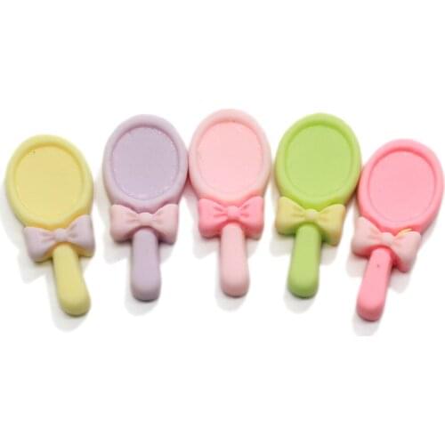 Resin Mirror Cabochons Embellishments Flatback Children Play House For Kids Toys Birthday Gift Bow Hair Jewelry Charm