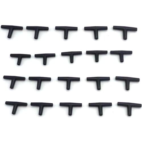 10pcs/lot 4mm Three Ways Black Connector AquariumT Shape Fish Tank Air Pump Connector Control Valve Air Pipe Tubes Accessories