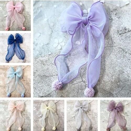 10pcs/lot new snow yarn big bowknot hairpin for girls hair accessories fashion hair clips barrette kids hair ornaments headdress