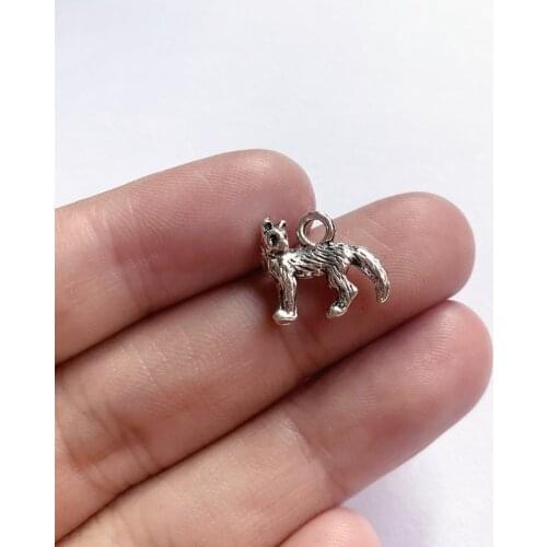 30pcs Mini Fox Charms Tibetan Silver Color Pendant Aesthetics Accessories Handmade Necklace Findings Jewelry Making Supplies