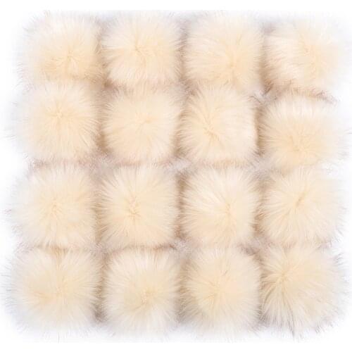 6PCs 8cm Solid Color False Hairball Hat Ball Pompom Fake Fox Fur Hat Ball Pom Pom DIY Handmade Clothing Hat Pompoms Accessories