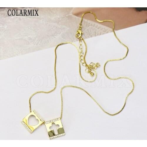 8Pcs Fashion jewelry chain Geometric pendant necklace jewelry Gift women necklace