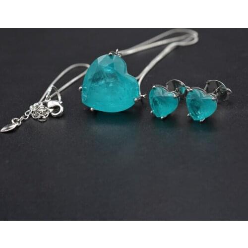 925 Sterling Silver Fashion Women Elegant Lady Bride Wedding Heart Shaped Jewelry Set For Women