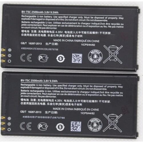 20pcs/lot 2500mAh BV-T5C Battery for Microsoft Nokia Lumia 640 RM-1109 RM-1113 Replacement Mobile Phone Batteries