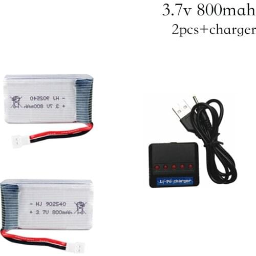 3.7V 800mAh Lipo Battery and 3.7v Charger For Syma X5B X5C X5XC X5SW M68 CX-30 V931 Battery RC Quadcopter Drone Spare Part 25c