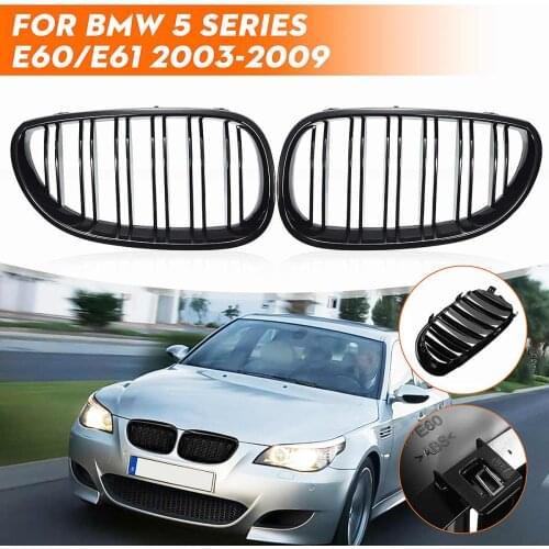 Car Gloss black Front Kidney Sport Grilles Hood Grill For BMW E60 E61 2003 2004 2005 2006 2007 2008 2009 2010 M5 Accessories