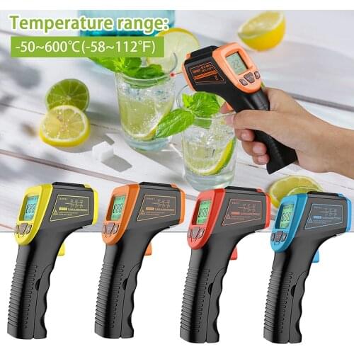 Non-Contact Digital Infrared Thermometer Digital Pyrometer Laser Thermometer-50~600℃ emperature Gun (Not for Human)