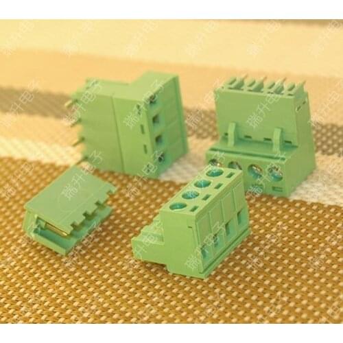 Free shipping plug type pcb terminal 2EDG-5.08 2EDG 5.08 2Pin / 3Pin / 4pin / 5pin / 6pin curved needle 10sets/lot