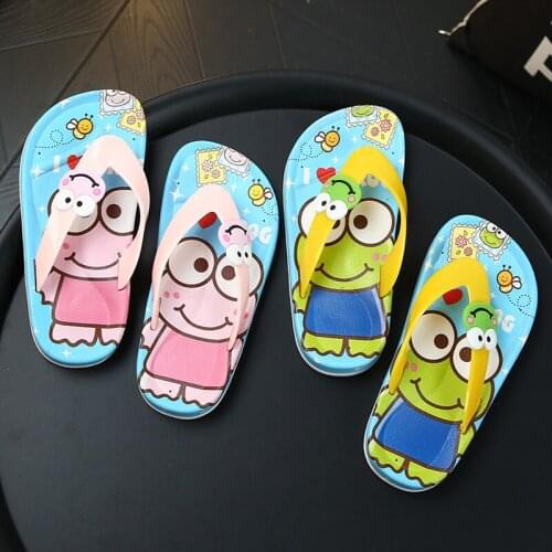 Childrens Slippers 2020 Summer New Boys Girls Cute Frog Slippers Kids Non-slip Bathroom Flip-flops Children Beach Shoes