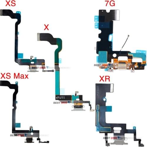 USB Mic Port Charger Dock Connector Charging Flex Cable For iPhone 7 8 Plus Xs Max X XR 5C Dock Charging Flex