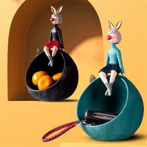 European Resin Girl Storage Box Living Room Coffee Table Desktop Decoration Candy Key Small Objects Storage Home Decoration