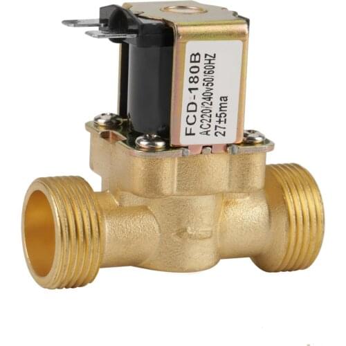 G3/4 2 Way Water Inlet N/C Normal Closed Electric Solenoid Valve AC 220/240V FCD-180B Normally Closed Water Solenoid Valve