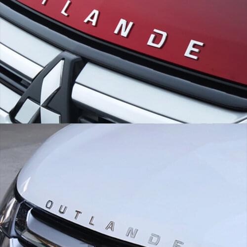 ABS Chrome Car 3D Letters Hood Emblem Logo Badge Car Stickers Styling Car Accessories Wording 3D Letter For Mitsubishi Outlander