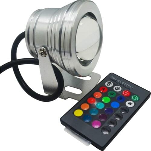 IP67 Waterproof Led Underwater Light 10W RGB Lamp DC 12V Aquarium Swimming Pool Spotlight Aluminum Car Lighting Fish Tank Remote