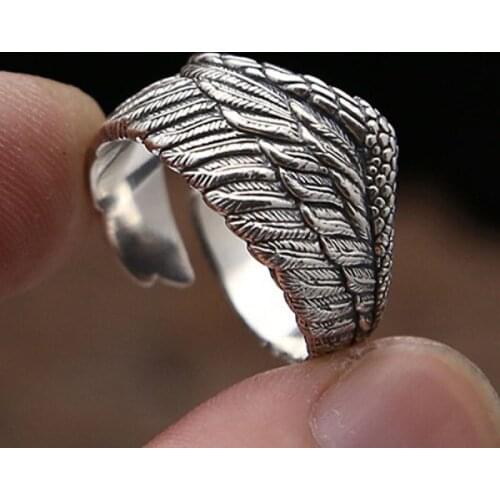 CAOSHI Personality Wings Opening Rings for Women Men Carved Design Punk Style Party Accessories Anniversary Gift Dropshipping